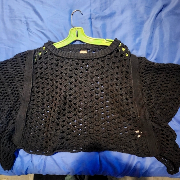 OPEN NIT SWEATER CONVERSE CROP - Picture 1 of 8